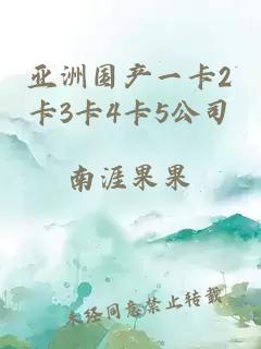 亞洲國產(chǎn)一卡2卡3卡4卡5公司