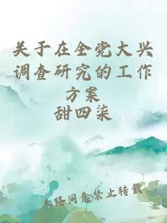 關(guān)于在全黨大興調查研究的工作方案