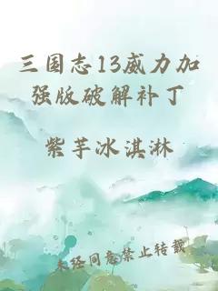 三國志13威力加強版破解補丁
