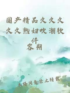 國產(chǎn)精品久久久久久熟婦吹潮軟件