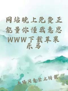 網(wǎng)站晚上免費正能量你懂我意思WWW下載蘋(píng)果