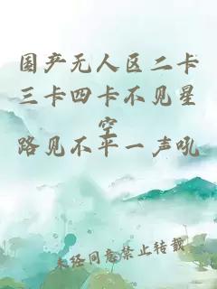 國產(chǎn)無(wú)人區二卡三卡四卡不見(jiàn)星空