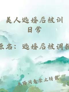 美人逃婚后被訓日常