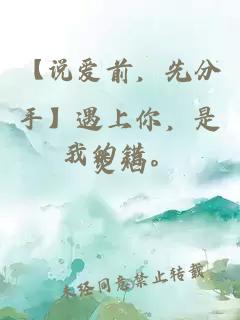 【說(shuō)愛(ài)前，先分手】遇上你，是我的錯。