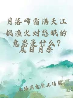 月落啼霜滿(mǎn)天江楓漁火對愁眠的意思是什么?
