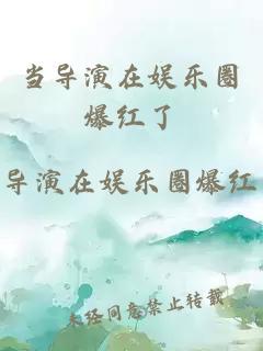 當導演在娛樂(lè )圈爆紅了