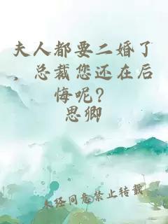夫人都要二婚了，總裁您還在后悔呢？